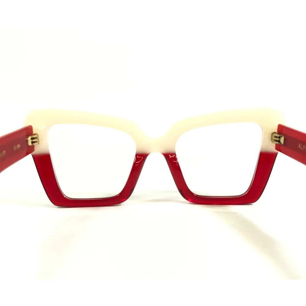 Alfred Kerbs Eyeglasses Frames AMANY RDBE Red Beige Thick Cat Eye 51-22-140